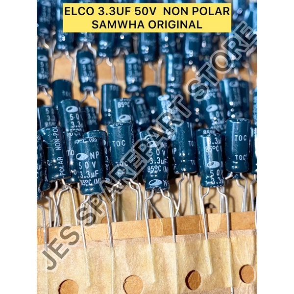 ELCO 3.3UF 50V NON POLAR SAMWHA ORIGINAL