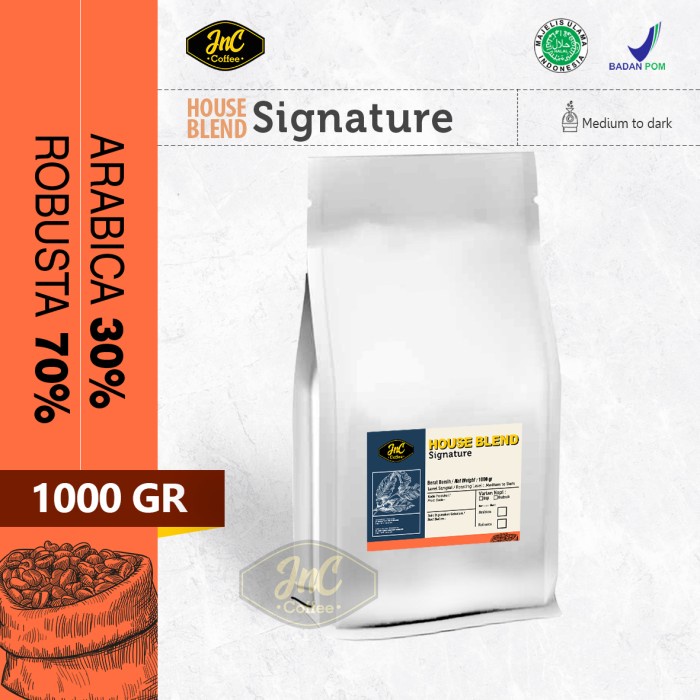 

House Blend JnC Signature 1 KG 30% Biji Kopi Arabika 70% Robusta - Kopi Sangrai