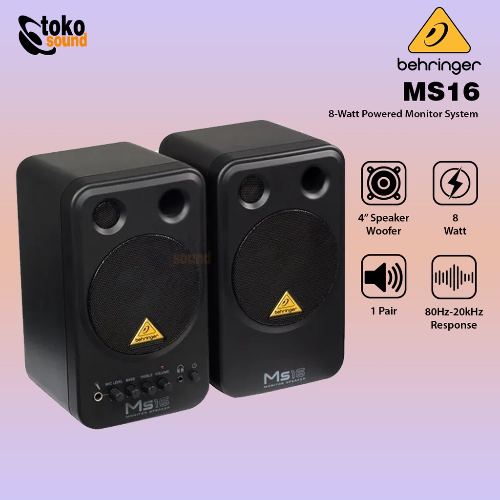Jual Behringer MS16 16watt Powered Speaker Monitor System Shopee