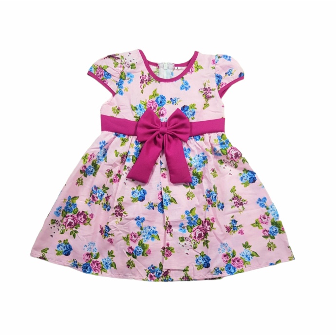 Jemico | baju Dress anak perempuan 1 tahun 2 tahun 3 tahun motif Full Kembang