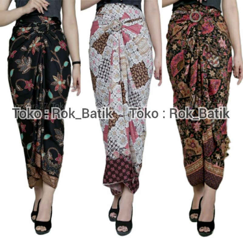 (50 Motif) Rok Lilit Batik Bawahan Kebaya Modern Rok Serut Batik Free Ring Kain Batik Floral Batik Couple Pasangan