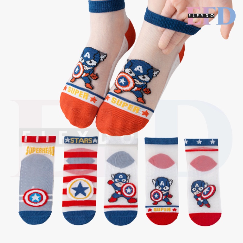 ELFYDO KS27 Captain Amerika Kaos kaki Anak Kaos Kaki Anak