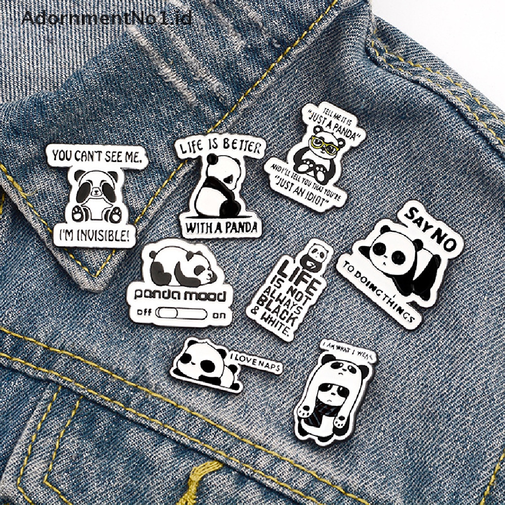 [AdornmentNo1] Kartun Lucu Malas Raksasa Panda Bros Lencana Enamel Ransel Lapel Enamel Pin Hadiah [ID]