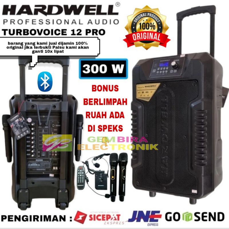 Jual Speaker Portable Hardwell Turbovoice 12 inch pro 250 watt