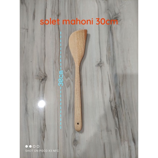 Sutil / Sendok / Spatula / Sodet Kayu Mahoni P30cm set isi 4 pcs