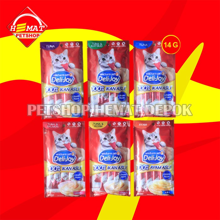 Snack Kucing Deli Joy Creamy Cat treat Cemilan 14 Gram