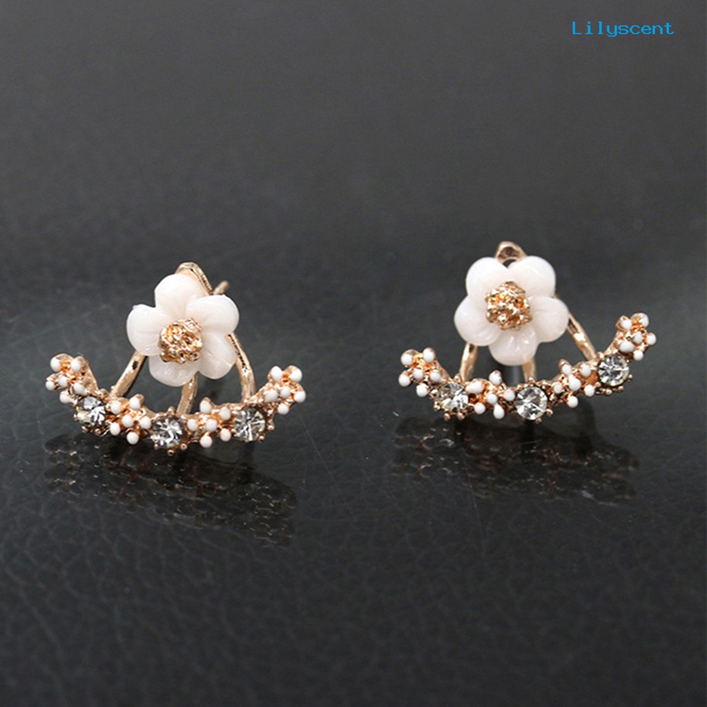 [LS] 1pasang Ear Stud Lucu Aman Manis Klip Telinga Marguerite Perempuan Untuk Club