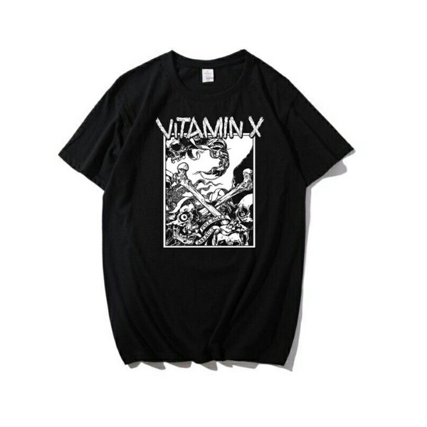 Vitamin x Kaos Metal Punk / Kaos Band Kaos Musik Merchandise