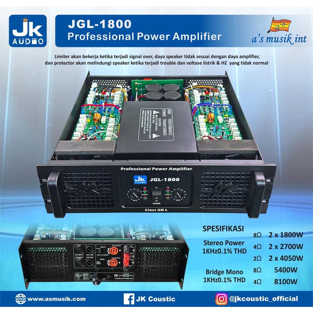 Power JGL 1800 JK Audio Power Amplifier