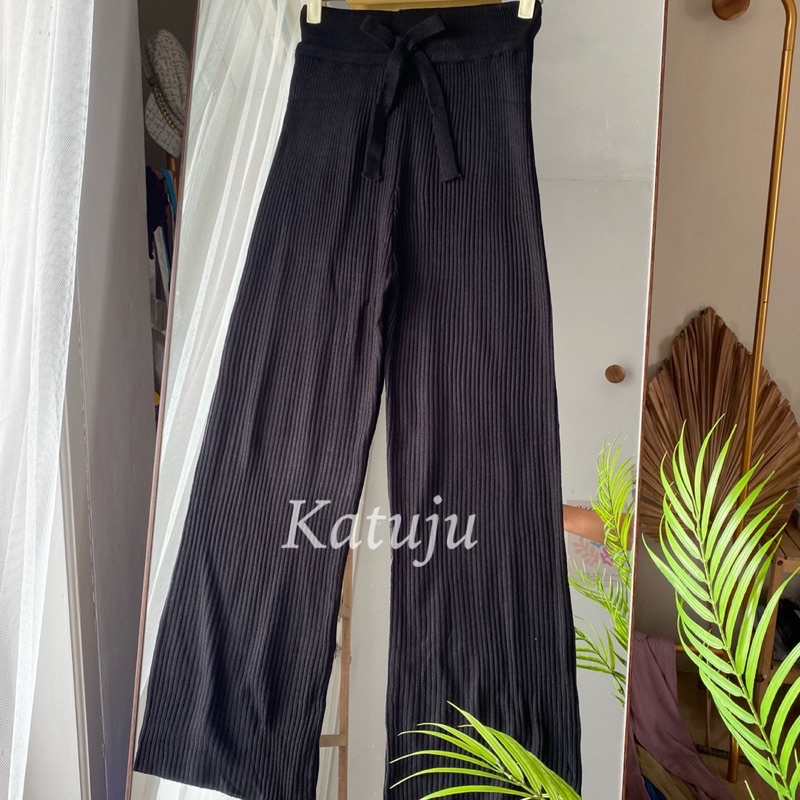 CELANA RAJUT SALUR KNIT PANT FULL KARET