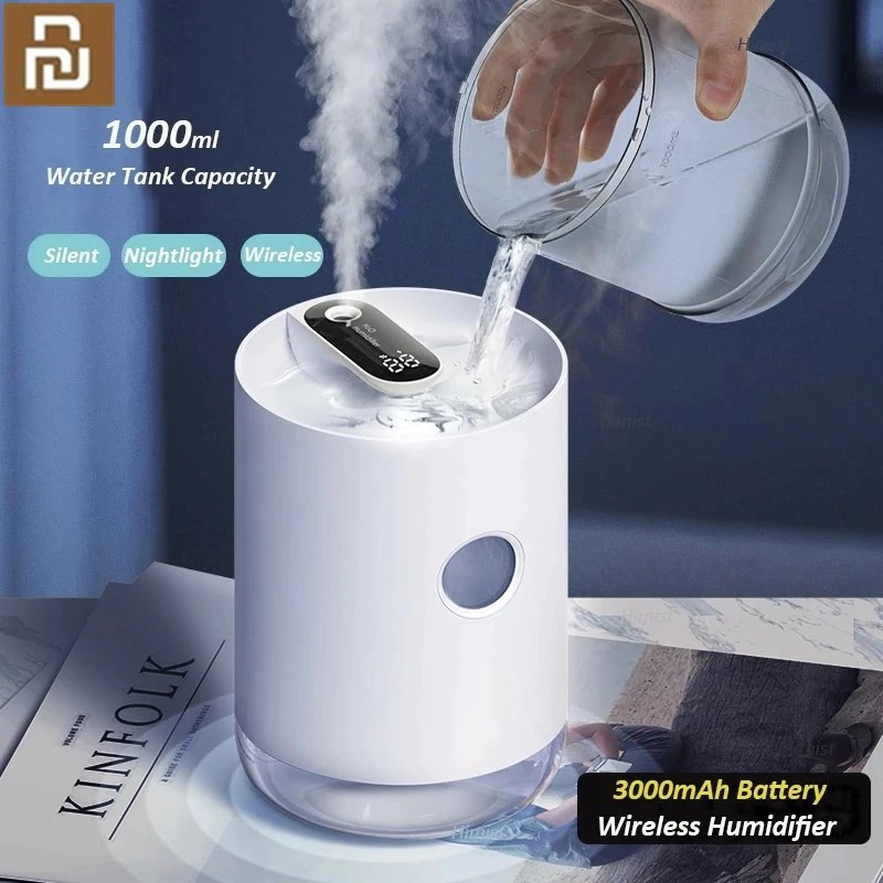 3Life Air Humidifier Portable Pelembap Udara Aromatherapy Oil Diffuser 1000ml - 211 - White