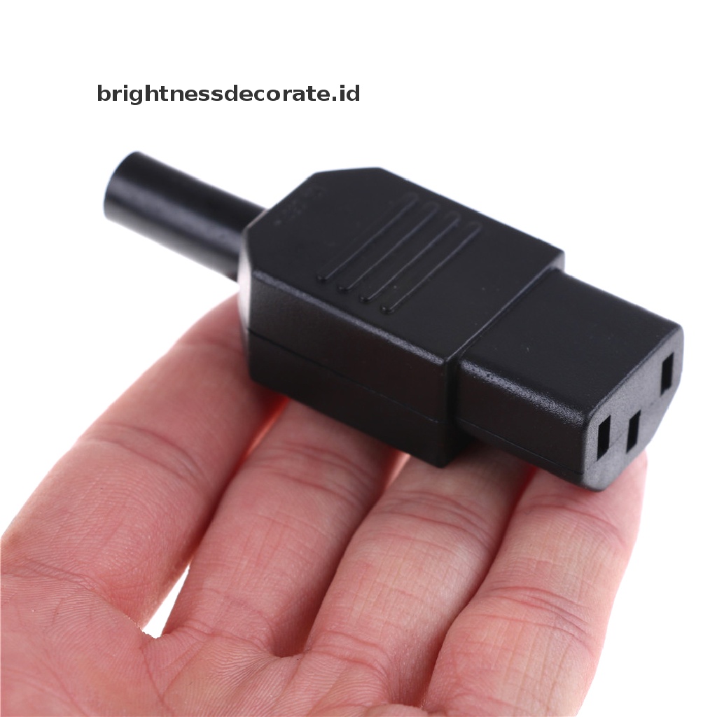 [Birth] Soket 3pin Hitam 10A/250V IEC 320c13 Female Plug Rewirable Power Connector [ID]