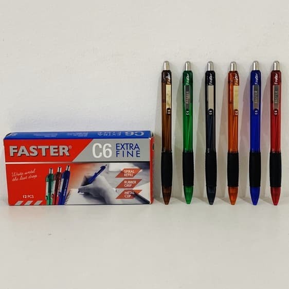 

Faster C6 Black (Ballpoint) 3 pcs / Pulpen Faster C6 Hitam