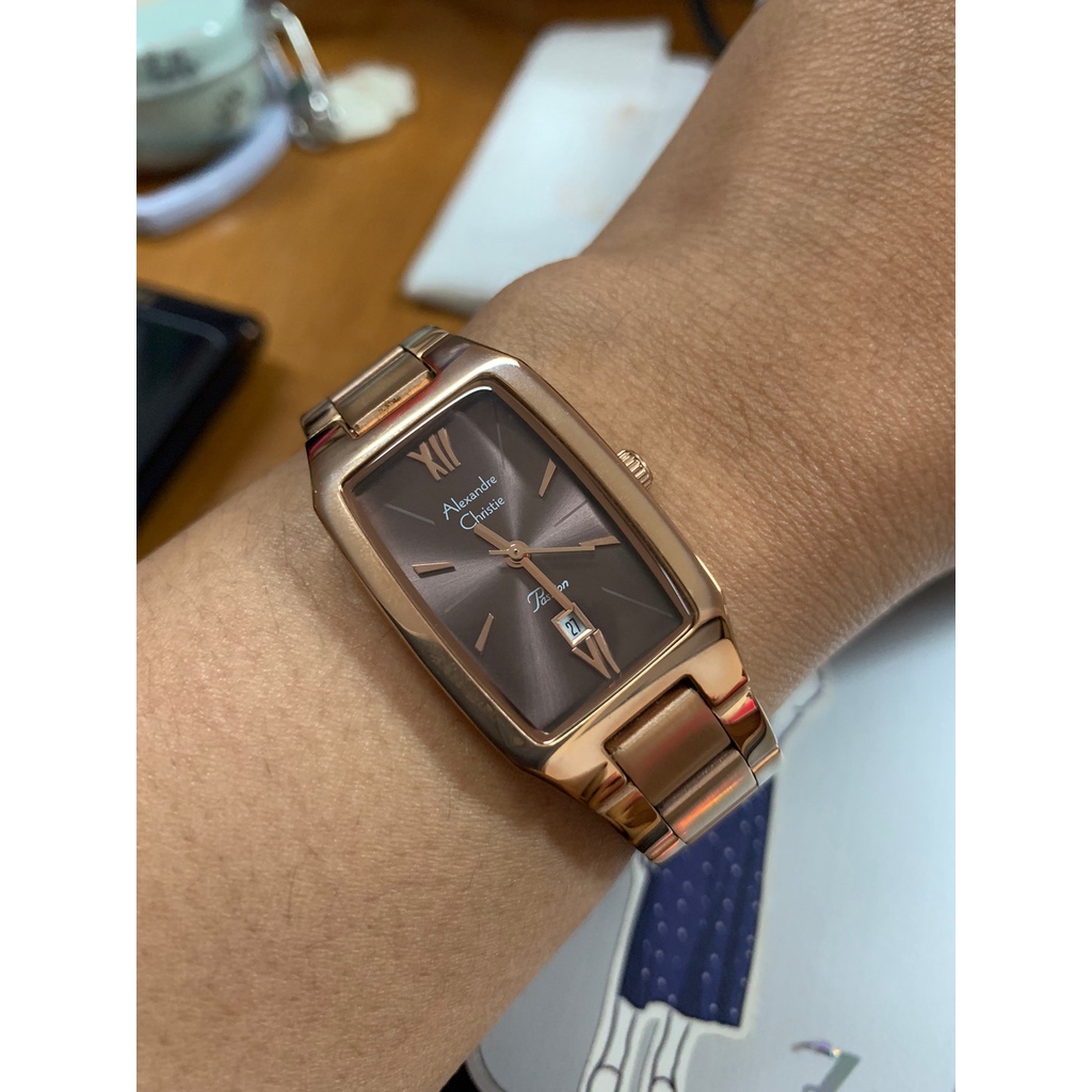 jam tangan wanita Alexandre Cristie Rosegold grey 2455