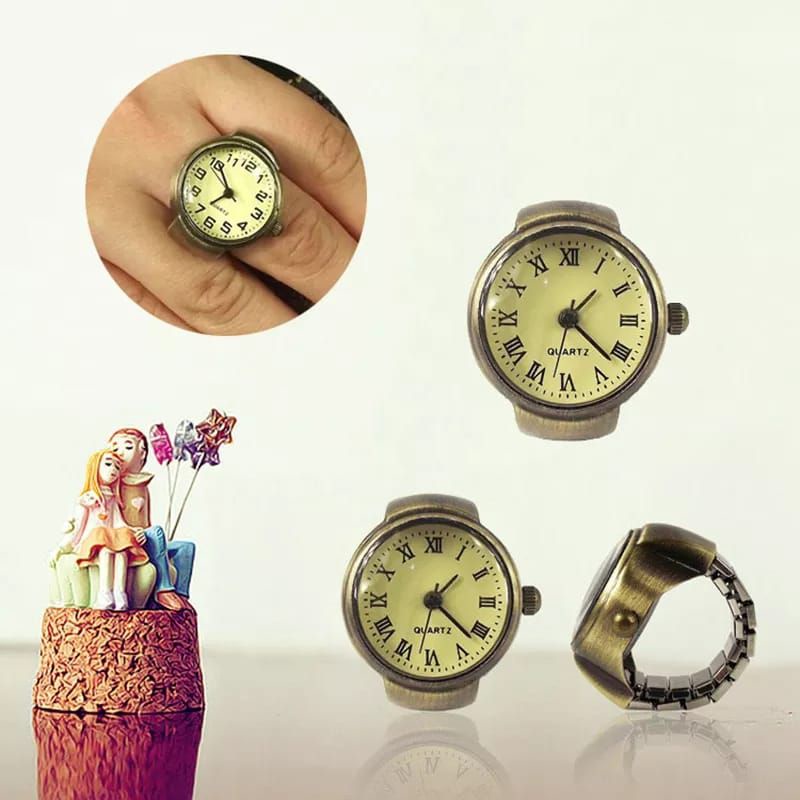 Cincin Jam /Jam cincin unik vintage jam hidup bonus batrai cadangan.