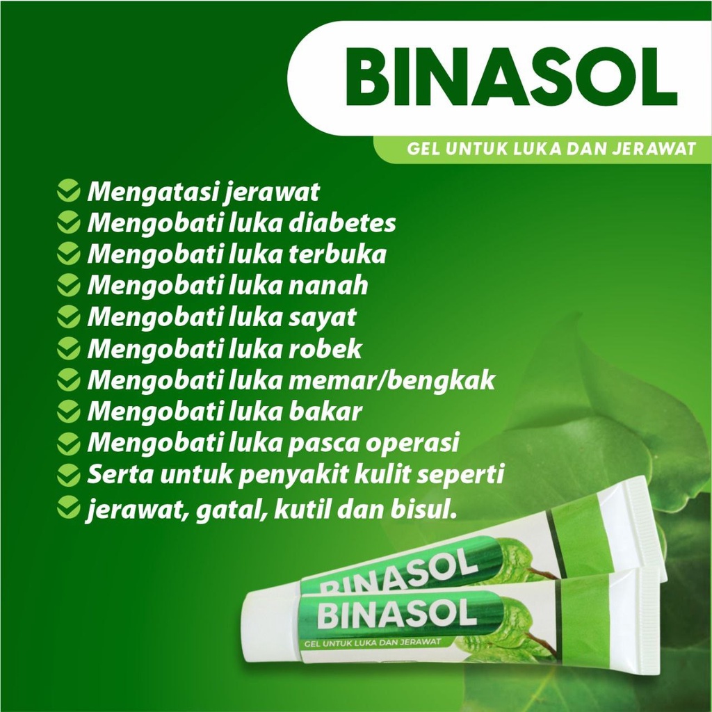 Binasol Gel Obat Luka Diabetes Luka Terbuka Luka Bakar Jerawat Luka Pasca Operasi