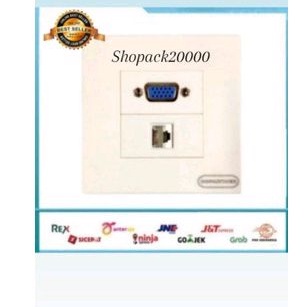 Face Plate VGA+RJ45 LAN / Wallplate VGA LAN+OutBow