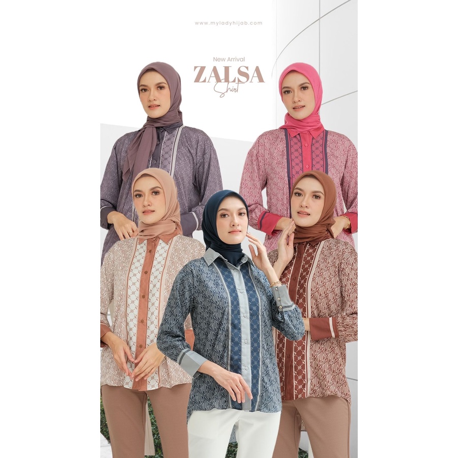 NEW ZALSA SHIRT BY MY LADY/BAHAN ZARA GLOW/KEMEJA PREMIUM/KEMEJA MYLADY/BAJU WANITA MYLADY/ATASAN WA