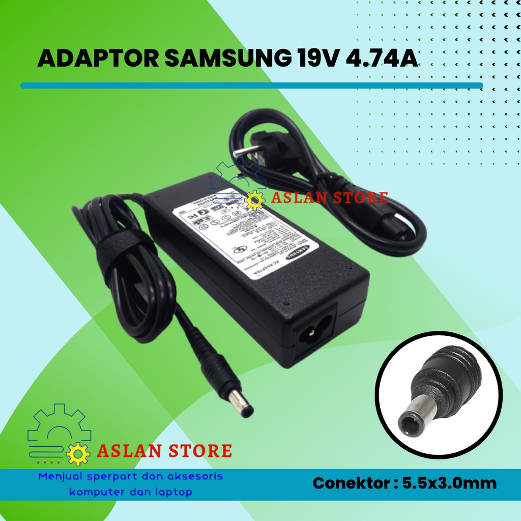 AC Power Adapter Samsung Charger adaptor laptop samsung 19v 4.74a original Samsung NP200A4B NP200A4Y NP200A4Y NP200A5B NP200A5Y NP200B2A NP200B2B NP270E4E