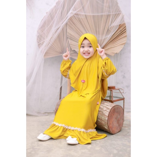 Dress Gamis Anak VELITA 1-12 Tahun Bayi Baby Balita Perempuan Cewe Cewek Kids Junior Kecil Baju Seragam Remaja Tanggung Baju Pakaian Muslim Manasik Putih Syari Bahan Jersey Crinkle Airflow Usia Umur Kelas Bulan Hijab Jilbab Kerudung 2 3 4 5 6 7 8 9 10 11