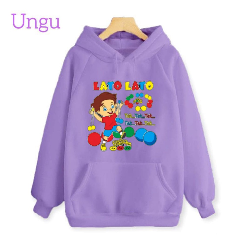 Hzl_outfit Sweater Hoodie Anak Lato Lato Tek Tek Tek Viral (COD)