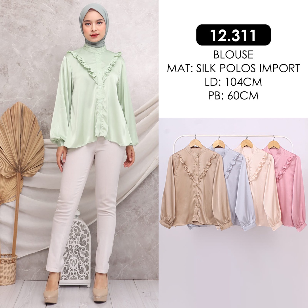 PGMTA - Blouse YMD 12311 Blouse Silk Import Wanita Muslim Fashion Hijab Terlaris