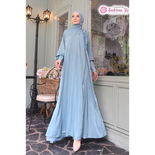 Gamis Wanita Salvina Doble Layer Kancing