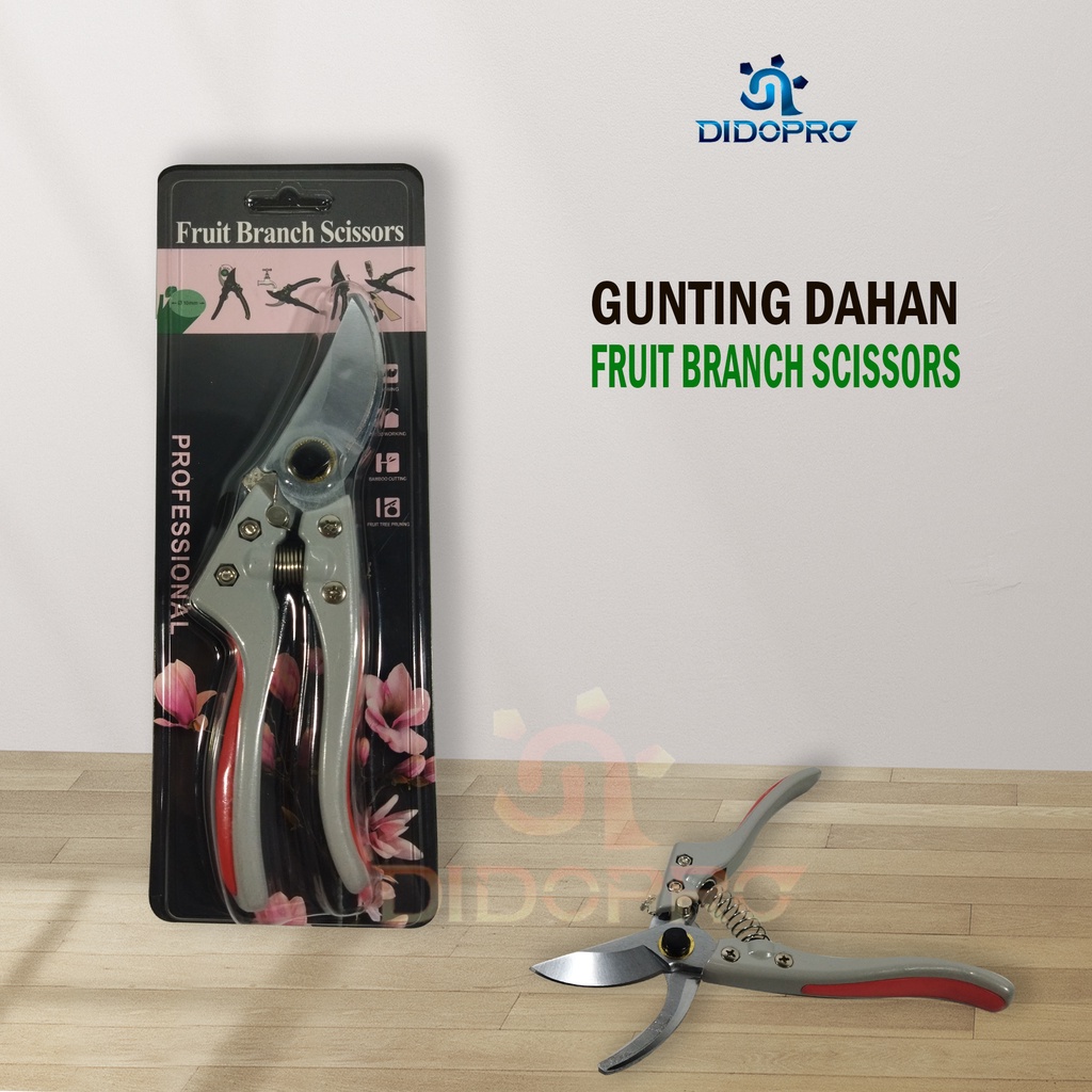 Gunting Dahan Ranting Batang Tanaman Bonsai Gardening Pruning Shears Raigor 8 Inch SILVER Stainless