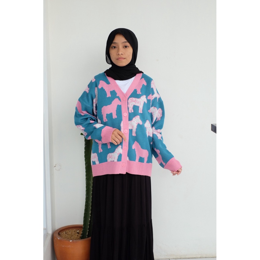 HORSE CARDY / CARDIGAN KNIT / CARDIGAN CANTIK / HORSE CARDIGAN / CARDIGAN WANITA