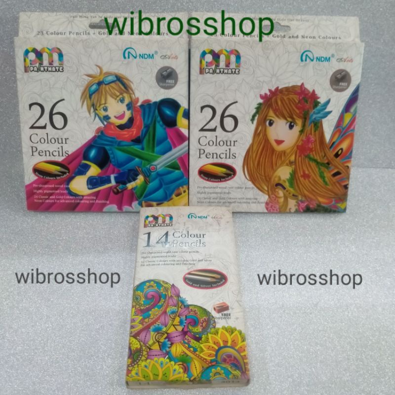 

pensil warna NDM 14 26 warna panjang original - (gold and silver include)