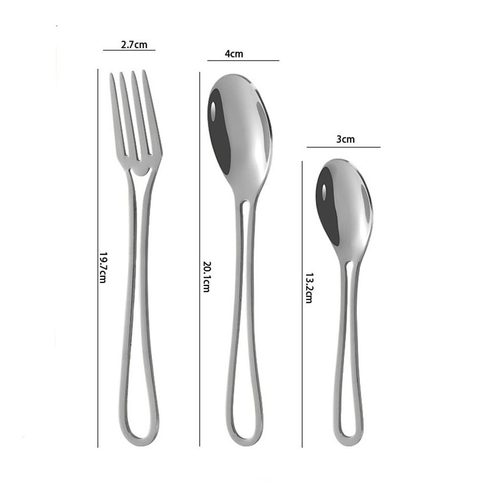 1 Pc Dapur Stainless Steel Garpu Sendok Sup Silver Dessert Fork Tableware