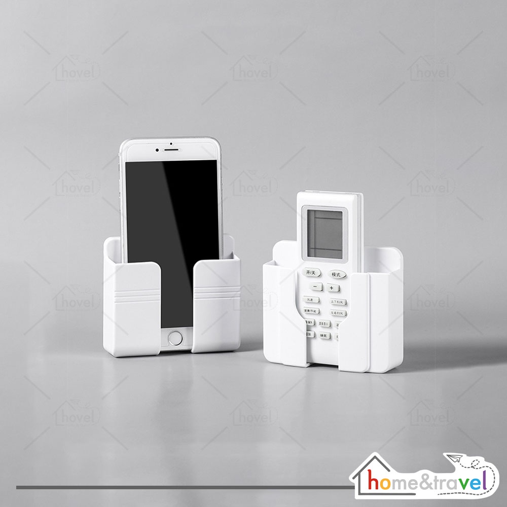 HOVELSHOP Holder HP Tempel Dinding Tempat Charge Cas Handphone Colokan Remote TV AC