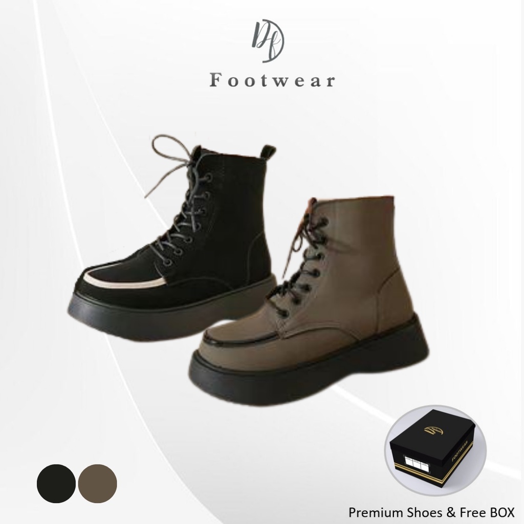 [DF FOOTWEAR] Sepatu Boots Martin Wanita Import Premium Quality DF 623