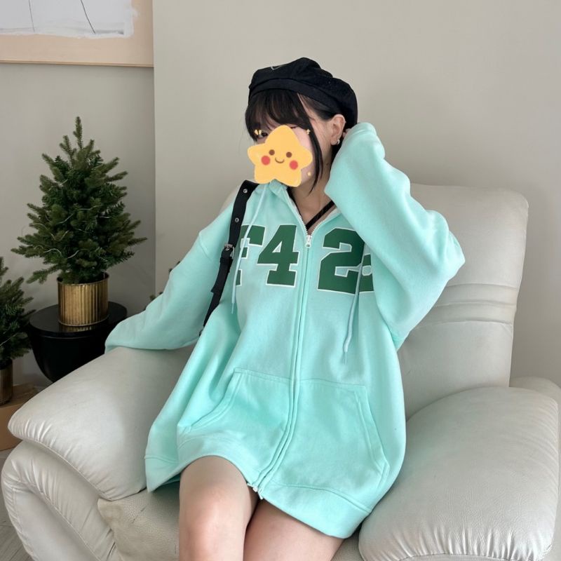 Jacket Zipper Hoodie Oversize Boy Girl (6XL 5XL 4XL 3XL 2XL XL L M S ) Jaket Resleting Hip Hop F724 F4 26 Jumbo Zip Hoodie Big size Harajuku Urban Korean Style Cream Soft Pastel Color Jaketin Aja Tosca Beige Cream Hitam Dark Grey