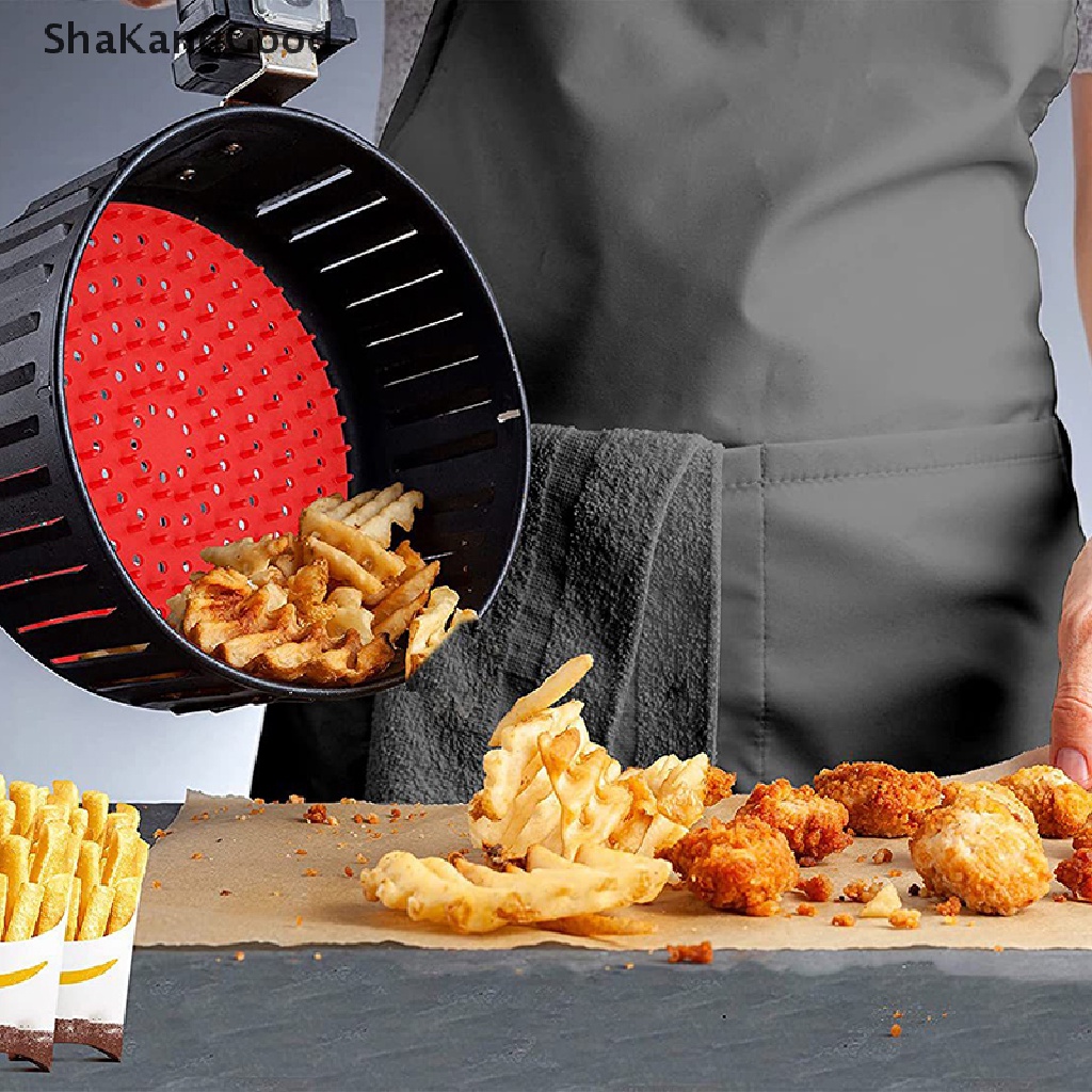 Skid Reusable Silicone Air Fryer Liner Mat Alas Kukusan Anti Lengket Baking Inner Liner SKK