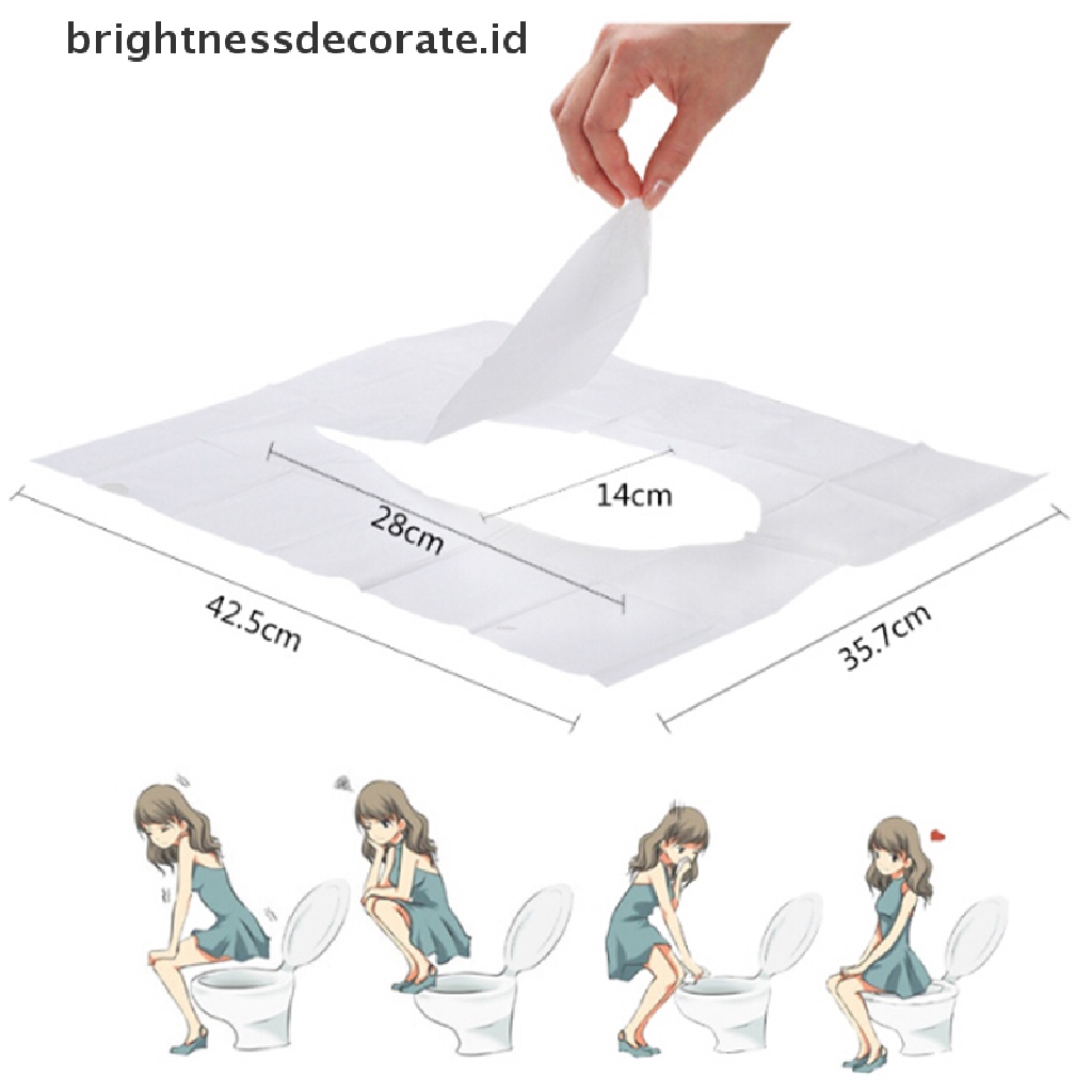 [Birth] 1pak 10Pcs Ukuran Saku Sehat Aman Sekali Pakai Kertas Toilet Seat Cover [ID]