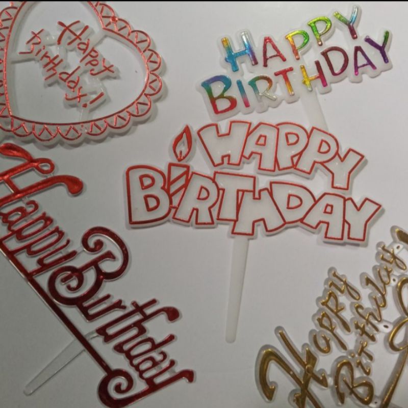 Topper Kecil Happy Birthday, Topper Cupcake Happy Birthday, Hiasan Cupcake Ulang Tahun