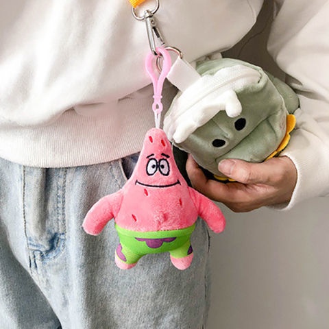 SearSpongeBob Patrick Plush Liontin Gantungan Kunci Stitch Kartun Lucu Kreatif Gantungan Kunci Sek00