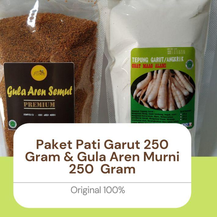 

COD[KI3]-PAKET PATI ASAM LAMBUNG/TEPUNG GARUT DAN GULA AREN SEMUT MURNI 250/250 GRAM