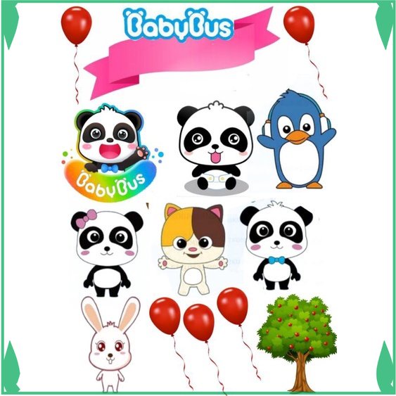 Topper cake baby bus  baner kue ultah Fadhilsouvenir