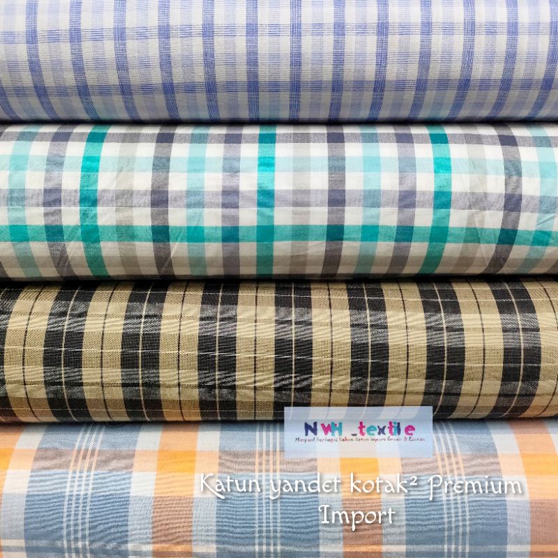 KAIN KATUN YANDET KOTAK KOTAK PREMIUM IMPORT / BAHAN KEMEJA