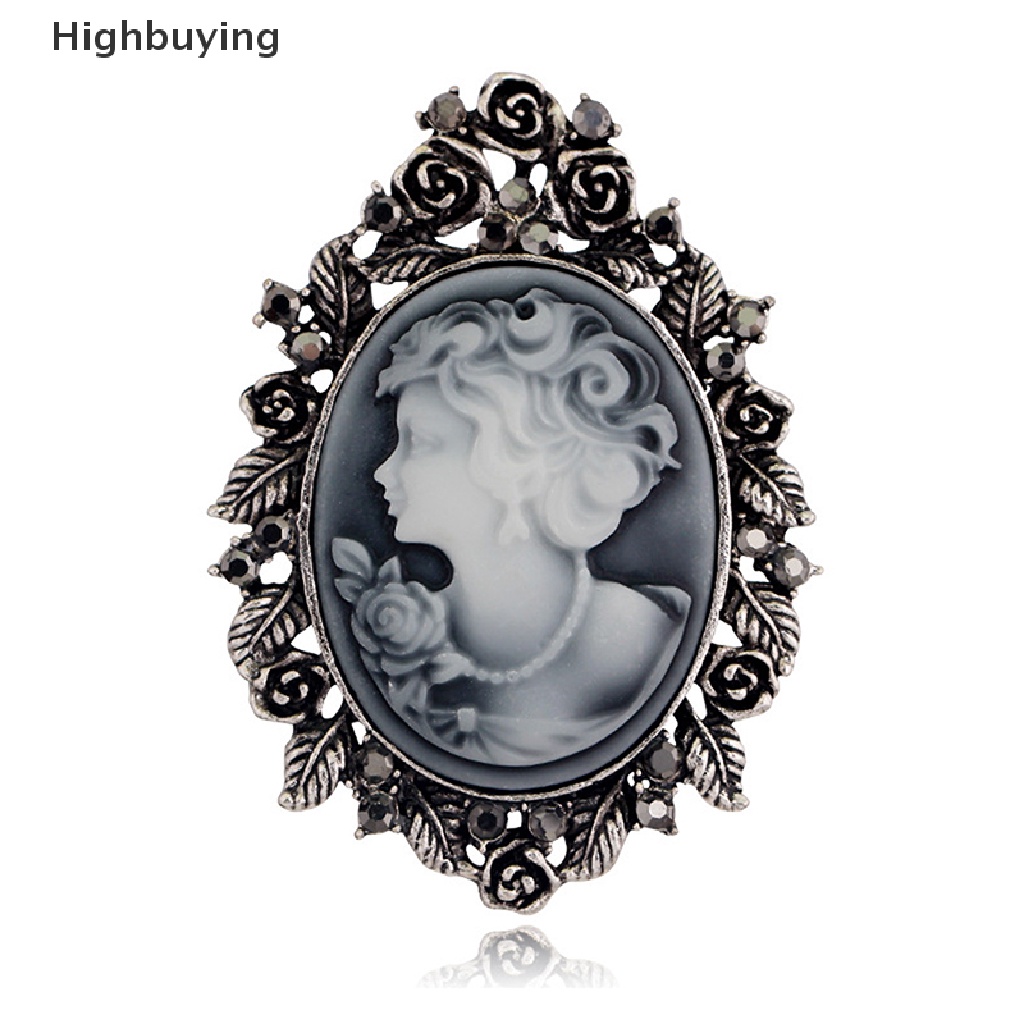 Hbid 1X Vintage Cameo Victorian Style Kristal Pesta Pernikahan Wanita Liontin Bros Pin Glory