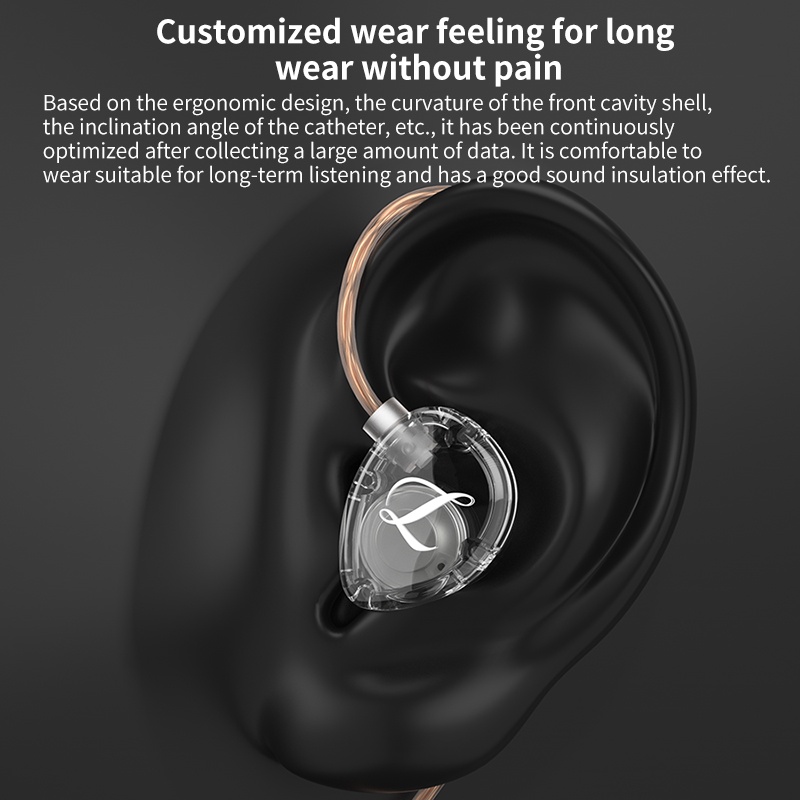 Gk G3 HIFI Dynamic Earphone Transparan Resin Kabel Olahraga Lari Headphone In Ear Bass Musik Earbud Headset