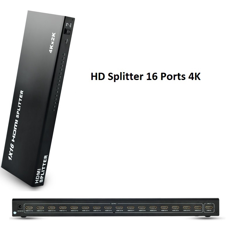 HDMI Splitter 16 Port Support 4k HD Display Splitter 1-16