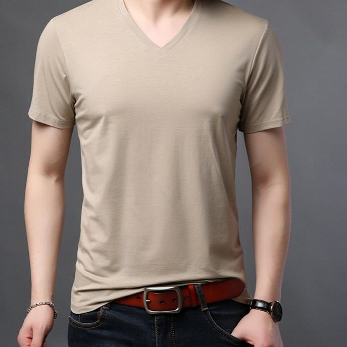 Borong Untung 9SEVEN-KAOS POLOS LENGAN PENDEK V NECK | KAOS BASIC POLOS VNECK