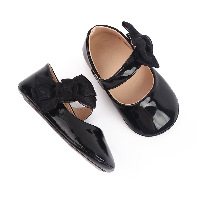 Flat Shoes IMPORT Sepatu Tapak Karet Flats Anak Perempuan Prewalker Bayi Impor Motif Pita Ribbon Tie