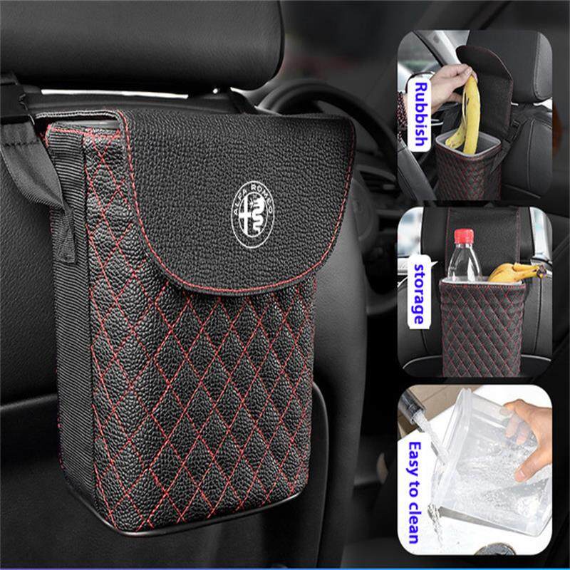 Cocok Untuk Tempat Sampah Gantung Mobil Alfa Romeo Storage Bin Leather Square Waste Bin Interior Fitting