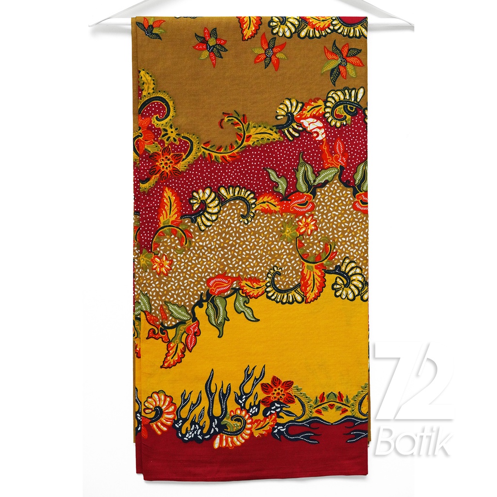 KAIN BATIK PREMIUM Bahan Katun Motif Wijen Kuning Merah 722790 Cap 72 Jarik Jarit Samping Kebat Panjang Batik Katun Modern Premium Bahan Seragam Batik Pernikahan Kantor Keluarga Murah Kamen Jadi Batik Bali Lembaran