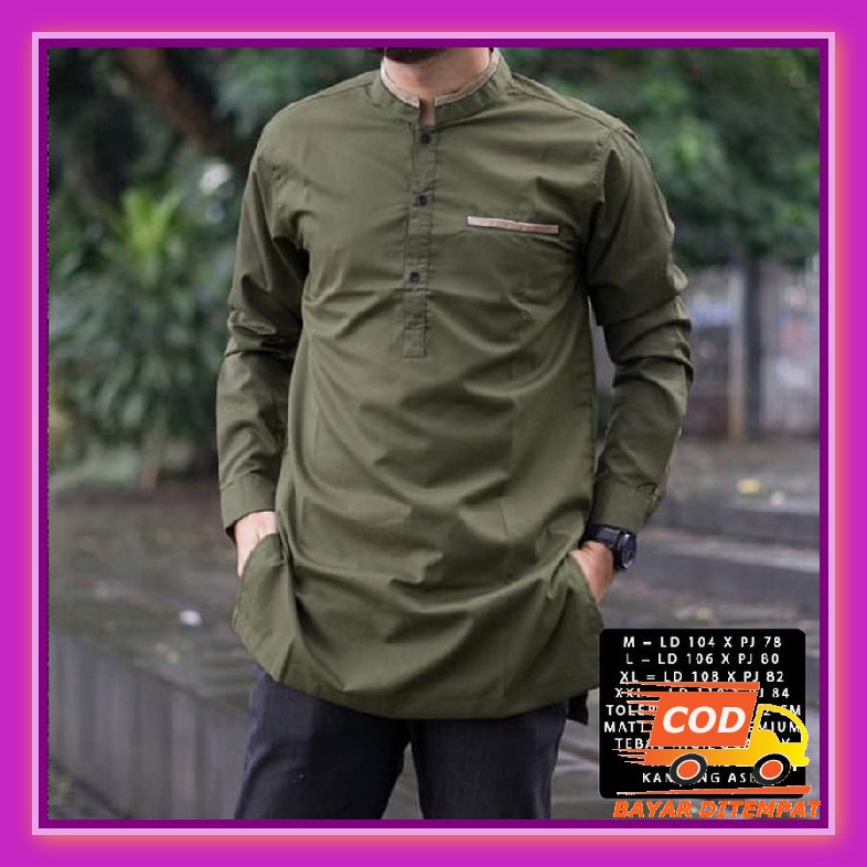 Koko Pria Dewasa Terbaru 2023 Baju Adem Santri Distro Keren Kenko Cowok Remaja Model Kekinian Muslim