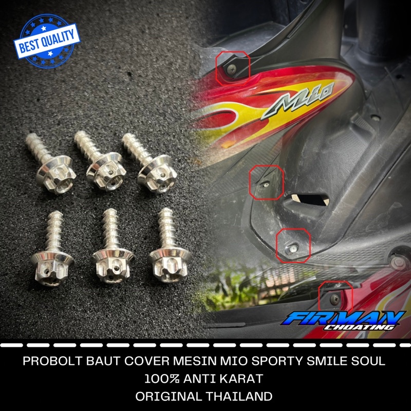 Probolt baut cover mesin mio sporty mio soul garnis (Harga 4biji)